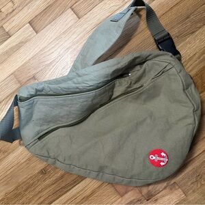 Olive Sling Bag with Anchor Patch